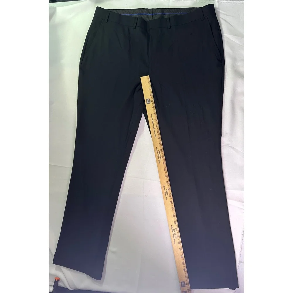 Billy London UK Mens Black Slim Fit Dress Pants 40x32 Suit Trousers Flat Front - Picture 8 of 10